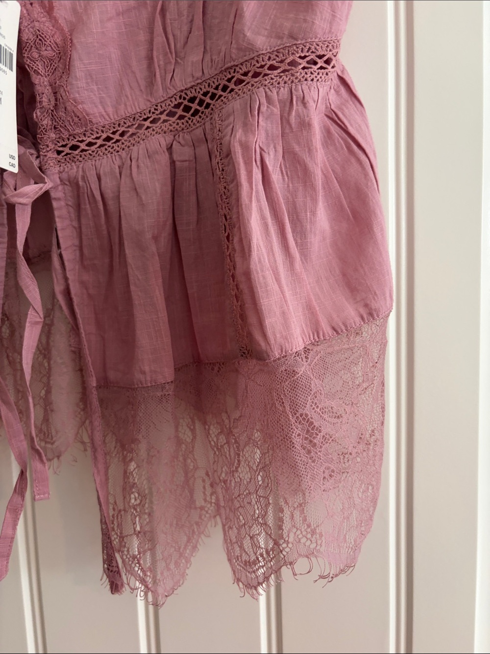 Anthropologie Dusty Rose Lace-Trim Tank Top - Picture 5 of 7